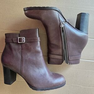 Lauren Ralph Lauren Brown Heeled Boots with Side Zipper